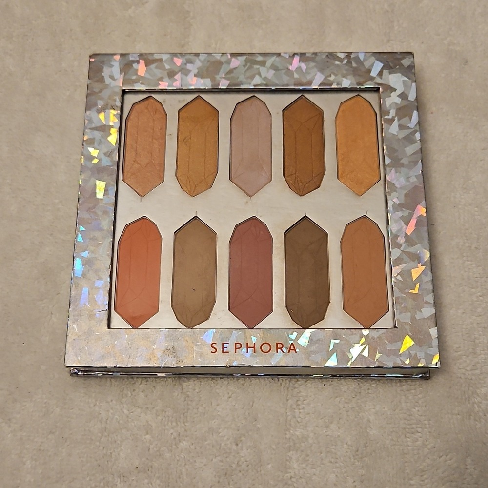 Sephora What A Gem! Crystal Face Palette Radiant Pressed Powder Bronze Gold